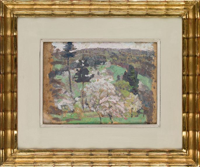 Rudolf Junk - HILLY LANDSCAPE WITH BLOOMING TREES | MasterArt